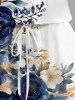 Matching Hawaii Shirt and Romper Beach Outfit Leaf Flower Branch Print For Couples -  