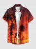 Coconut Tree Ombre Dusk Print Matching Hawaii Beach Outfit For Couples -  