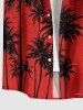 Coconut Tree Sea Print Hawaii Button Pocket Shirt For Men -  