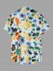 Chemise hawaïenne colorée pour homme, à imprimé cocotier et ananas, avec boutons et poche - Orange 5XL
