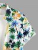 Chemise hawaïenne colorée pour homme, à imprimé cocotier et ananas, avec boutons et poche - Orange 5XL