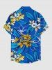 Flowers Leaf Print Buttons Pocket Hawaii Shirt For Men -  