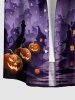 Chemise homme à imprimé château de citrouille et lune sur le thème d’Halloween, avec boutons et poche - Concorde M