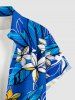Flowers Leaf Print Buttons Pocket Hawaii Shirt For Men -  