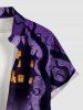 Chemise homme à boutons et poche, à imprimé château, citrouille et lune d'Halloween. - Concorde 4XL