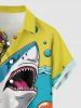 Shark Ocean Ball Sea Print Hawaii Button Pocket Shirt For Men -  
