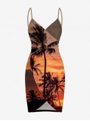Coconut Tree Sun Cloud Ombre Print Convertible Hawaii Beach Cover -  