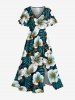 Flowers Tropical Leaf Print Matching Hawaii Beach Outfit For Couples -  