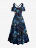 Flowers Leaf Print Matching Hawaii Beach Outfit For Couples -  