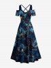 Flowers Leaf Print Matching Hawaii Beach Outfit For Couples -  
