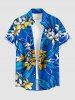 Flowers Leaf Print Matching Hawaii Beach Outfit For Couples -  