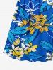 Flowers Leaf Print Matching Hawaii Beach Outfit For Couples -  