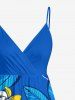 Flowers Leaf Print Matching Hawaii Beach Outfit For Couples -  