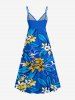 Flowers Leaf Print Matching Hawaii Beach Outfit For Couples -  