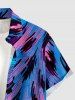 Chemise hawaïenne imprimé plumes à boutons et poche poitrine pour homme - Pers S