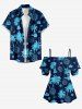 Blouse à épaules dénudées et volants, à imprimé cocotier, ancre et gouvernail, pour croisière hawaïenne. - Bleu profond 4XL