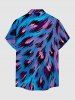 Chemise hawaïenne imprimé plumes à boutons et poche poitrine pour homme - Pers S