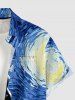 Skull Galaxy Painting Print Hawaii Button Pocket Shirt For Men -  
