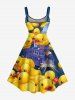 Ducks Ship Captain Cruise Print Hawaii Tank Dress(Adjustable Shoulder Strap) -  