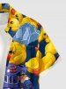 Ducks Ship Captain Cruise Print Buttons Pocket Hawaii Shirt For Men -  