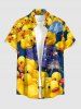 Ducks Ship Captain Cruise Print Buttons Pocket Hawaii Shirt For Men -  
