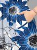 Flowers Leaf Print Split Hawaii Midi Dress -  