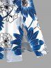 Flowers Leaf Print Split Hawaii Midi Dress -  
