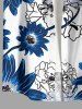 Flowers Leaf Print Buttons Pocket Hawaii Shirt For Men -  