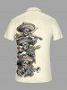 Polo zippé Hawaii à motif fleuri Skulls Performer pour homme - Beige 2XL