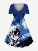 Skull Galaxy Painting Print Matching Hawaii Beach Outfit For Couples -  