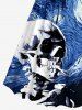 Skull Galaxy Painting Print Matching Hawaii Beach Outfit For Couples -  