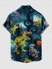 Halloween Skeleton Dinosaur Pumpkin Bat Castle Tree Print Matching Outfit For Couples -  