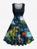 Halloween Skeleton Dinosaur Pumpkin Bat Castle Tree Print Matching Outfit For Couples -  