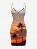 Coconut Tree Sun Cloud Ombre Print Matching Hawaii Beach Outfit For Couples -  