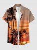 Coconut Tree Sun Cloud Ombre Print Matching Hawaii Beach Outfit For Couples -  