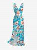 Daisy Flower Leaf Print Matching Hawaii Beach Outfit For Couples -  