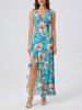 Daisy Flower Leaf Print Matching Hawaii Beach Outfit For Couples -  