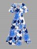 Flower Leaf Print Matching Hawaii Beach Outfit For Couples -  