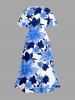 Flower Leaf Print Matching Hawaii Beach Outfit For Couples -  