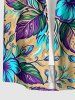 Hibiscus Flower Leaf Print Matching Hawaii Beach Outfit For Couples -  