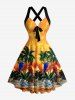 Coconut Tree Flowers Leaf Print Matching Hawaii Beach Outfit For Couples -  