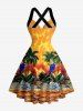 Coconut Tree Flowers Leaf Print Matching Hawaii Beach Outfit For Couples -  