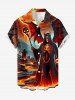 Halloween Skull Skeleton Devil Witches Bat Tombstone Print Matching Outfit For Couples -  