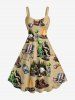 Alien Glorilla Boots Chair Fire Flame Latern Print Matching Hawaii Beach Outfit For Couples -  