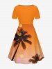 Robe hawaïenne cintrée à imprimé ombré cocotier - Orange 4X