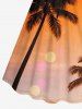 Robe hawaïenne cintrée à imprimé ombré cocotier - Orange 4X