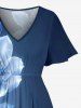 Ombre Flower Leaf Print Matching Hawaii Beach Outfit For Couples -  