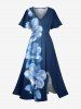 Ombre Flower Leaf Print Matching Hawaii Beach Outfit For Couples -  