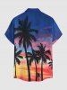 Coconut Tree Ombre Sky Print Matching Hawaii Beach Outfit For Couples -  
