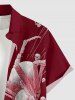 Chemise homme Halloween à poche boutonnée, à imprimé crânes, toiles d'araignée et insectes - Rouge Vineux M